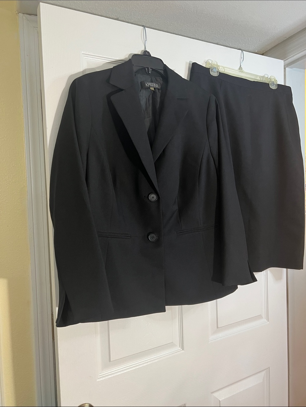 Kasper Black Women's Two-Button Blazer and Skirt Suit